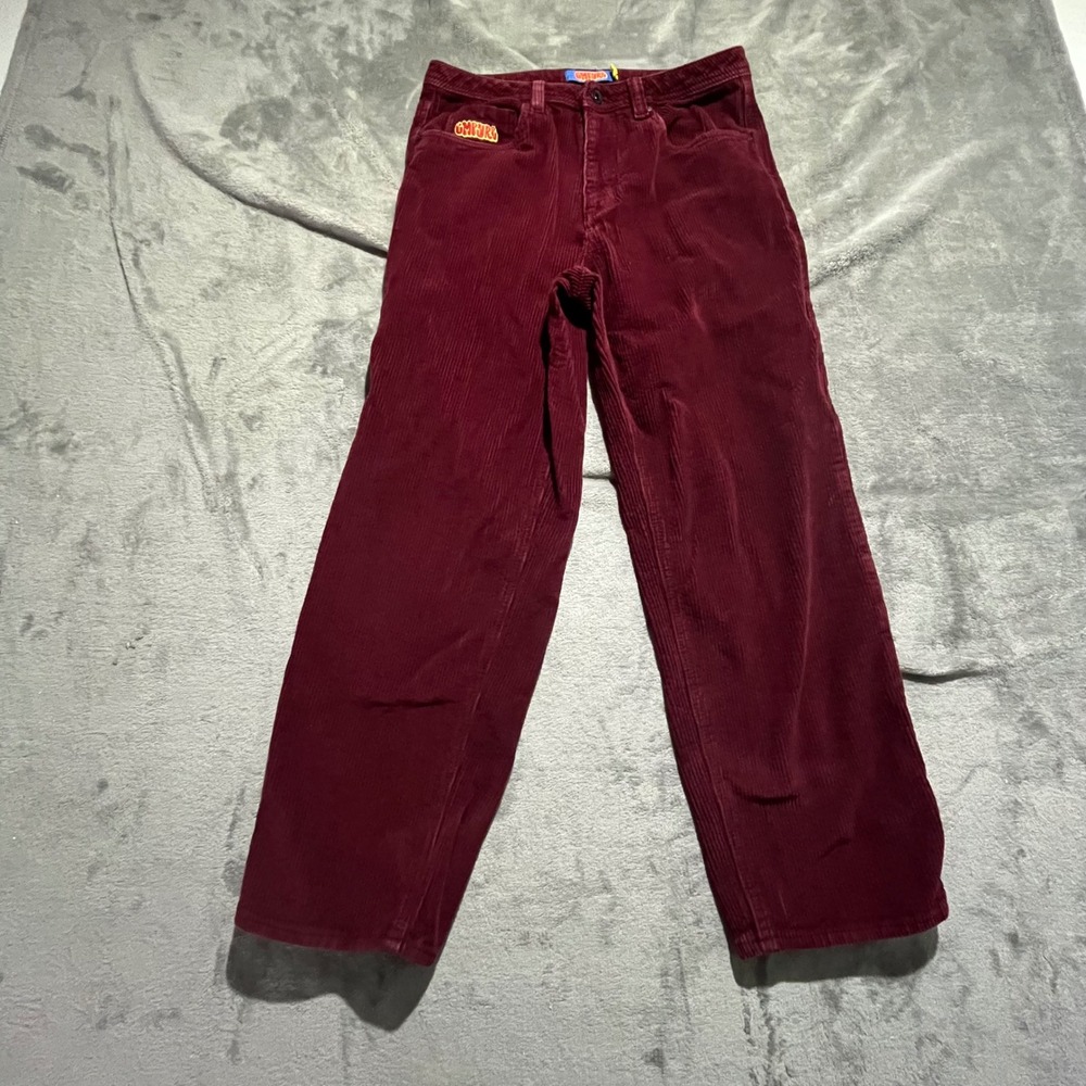 Empyre Corduroy Pants Mens 30 Burgundy Relaxed Fit Wide Leg Skate Trousers